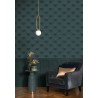 Casadeco|Papier peint Art Déco vert avec arcs géométriques dorés métallisés|Art Déco