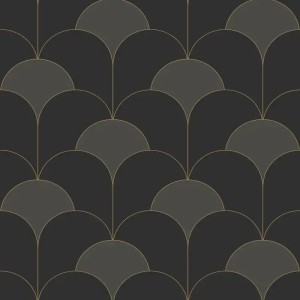 Casadeco|Modern Art Deco design wallpaper in gray and black|Art Deco