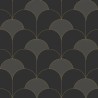Casadeco|Elegant Art Deco wallpaper with black and gold arc shapes|Art Deco