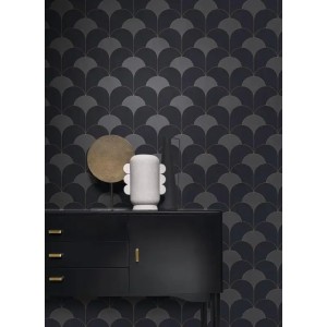 Casadeco|Modern Art Deco design wallpaper in gray and black|Art Deco 2