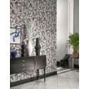 Casadeco|Black and white Art Deco wallpaper with harps and music sheets|Art Deco