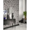 Casadeco|Black and white Art Deco wallpaper with harps and music sheets|Art Deco