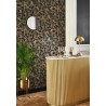 Casadeco|Black and gold Art Deco wallpaper with original harp and sheet music design|Retro