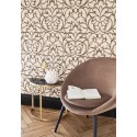 Casadeco|Papier peint damas beige et noir pour salon classique|Papier Peint