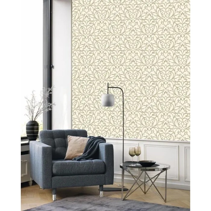 Casadeco|Light green damask style wallpaper|Wallpaper