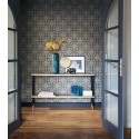 Casadeco|Blaue geometrische Tapete mit modernem Muster aus verbundenen Formen|Tapeten