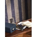 Casadeco|Blau-grau gestreifte Tapete im klassischen englischen Stil|Tapeten