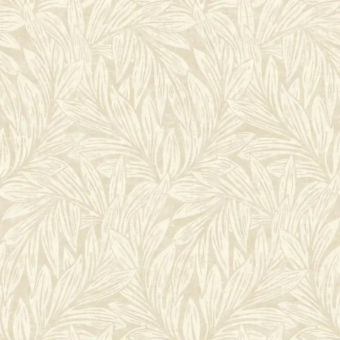 Papel pintado floral beige hojas sauce aspecto textil - Casadeco Vienne 87371212