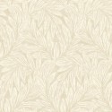 Casadeco|Beige floral wallpaper with willow leaves, textile look|Wallpaper