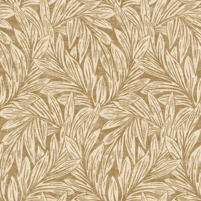 Papel pintado floral hojas de sauce amarillo ocre - Casadeco Vienne 87372731