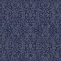 Casadeco|Ornamental blue wallpaper with elegant textile effect|Wallpaper