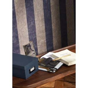 Casadeco|Papier peint rayures marines marron|Rayures 2