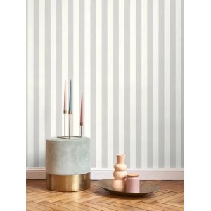 Casadeco|Light gray and white striped wallpaper|Stripes 2