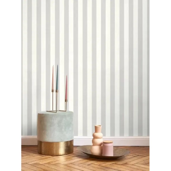 Casadeco|Papel Pintado estilo escandinavo rayas gris|Rayas