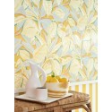 Casadeco|Papier peint floral pour salon avec grandes feuilles|Papier Peint