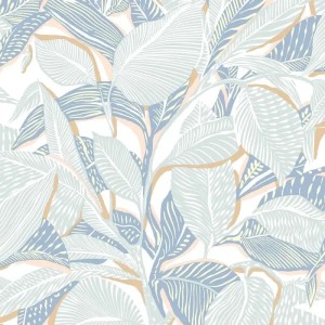Casadeco|Papier peint floral moderne à grandes feuilles blanches et bordeaux|Moderne