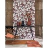 Casadeco|Papier peint floral moderne à grandes feuilles blanches et bordeaux|Moderne