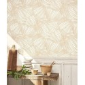 Casadeco|Papel pintado floral elegante beige realzado con efecto brillo|Papel Pintado