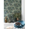 Casadeco|Light green floral wallpaper with elegant shiny reflections|Wallpaper