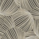 Casadeco|Modern floral wallpaper in grey and black, ideal for dining room|Modern