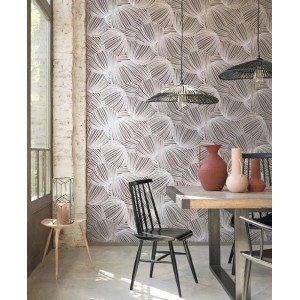 Elitis|Moderne Tapete in brauner Wellenform|Tapeten 2