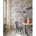 Casadeco|Modern floral wallpaper in grey and black, ideal for dining room|Modern