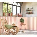 Casadeco|Pfirsichrosa gestreifte Tapete|Jugend