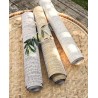 Casadeco|Ethnic style wallpaper with modern camel stripe pattern|Raffia Imitation
