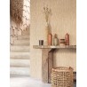 Casadeco|Papier peint style ethnique avec motif rayé moderne marron|Imitation Raphia