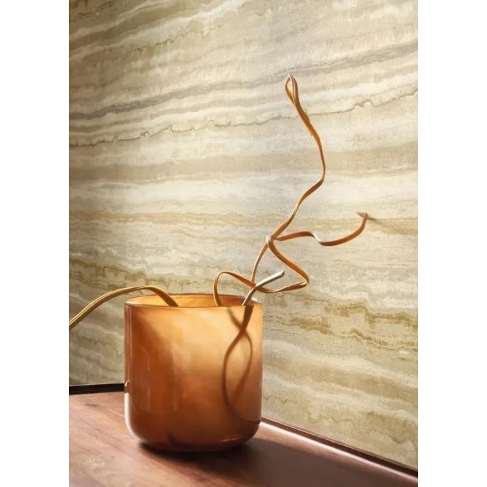 Casadeco|Papel pintado para espacios contemporáneos efecto mineral de cuarzo beige|Imitacion Piedra