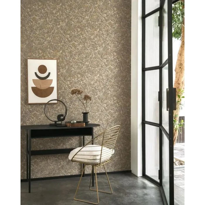 Casadeco|Papier peint marbre noir avec veines blanches très réaliste|Imitation Marbre