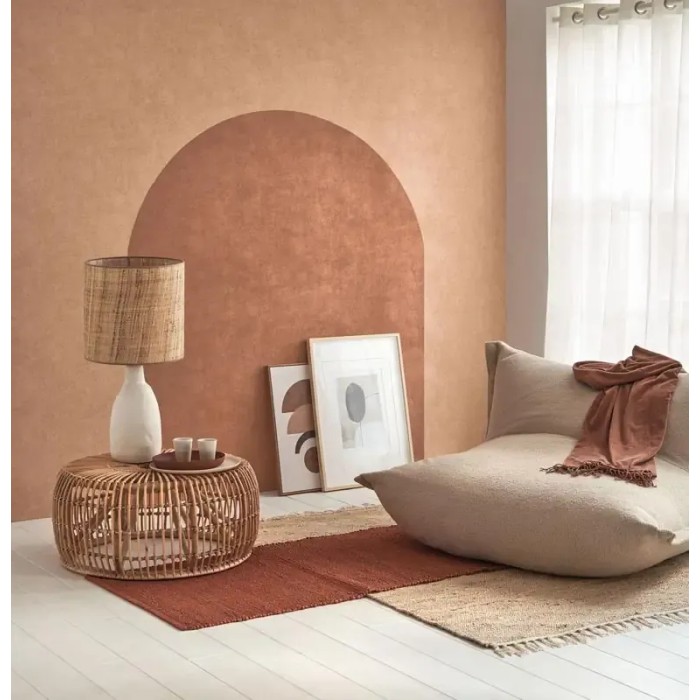 Papel pintado efecto estuco a la cal marrón teja - Casadeco Minerals 88093408