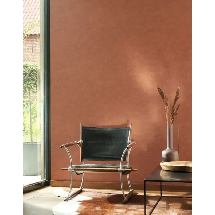 Papel Pintado efecto cuero marrón terracota - Casadeco Leathers 87132718