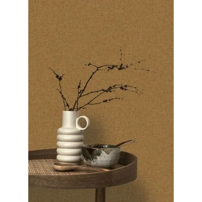 Casadeco|Modern brown interwoven leather effect wallpaper|Skin Imitation