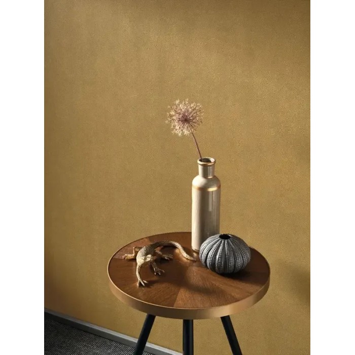 Papel Pintado piel animal con escama moderno amarillo curry - Casadeco Leathers 87162407