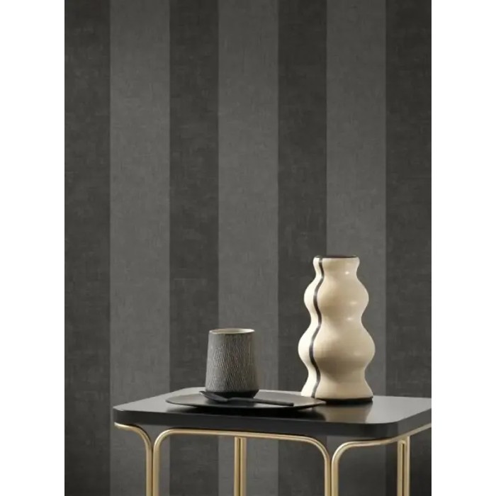 Casadeco|Papier peint rayures effet lavé blanc et gris|Rayures
