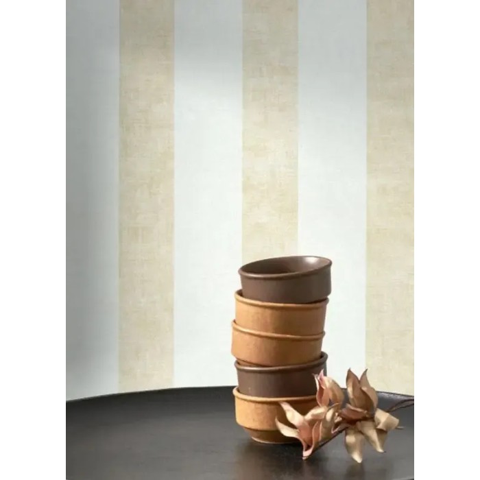 Casadeco|Vintage white and beige striped wallpaper|Stripes