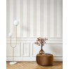 Casadeco|Gray and white textile-effect striped wallpaper|Stripes