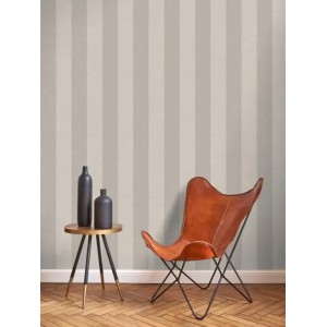 Caselio|Scandinavian white striped wallpaper with gold outline|Stripes 2