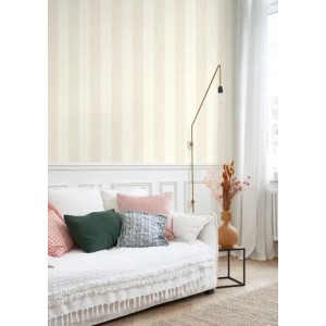 Casadeco|Tapete breite schwarze Textilstreifen|Streifen 2