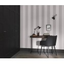 Casadeco|Gray textile-effect striped wallpaper|Stripes