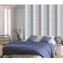 Casadeco|Tapete skandinavische blaue Streifen|Holzimitat