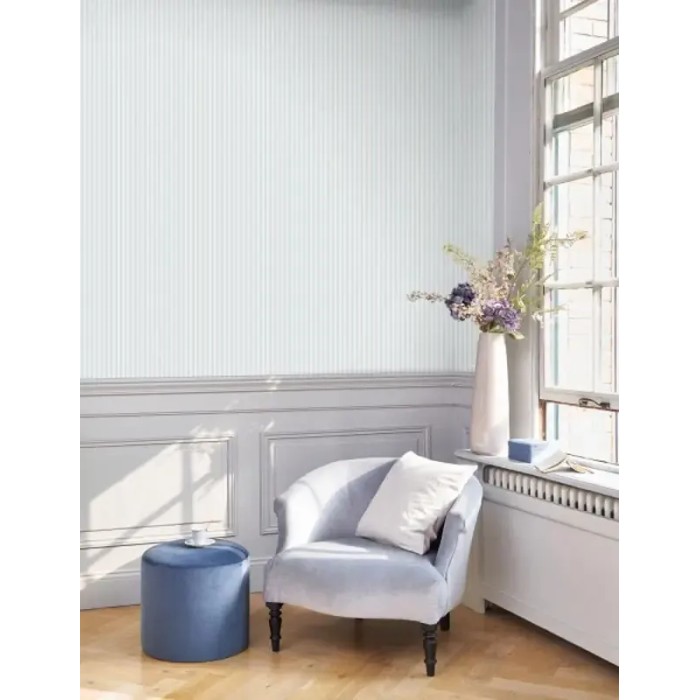 Casadeco|Papier peint rayures fines blanc et bleu|Enfants