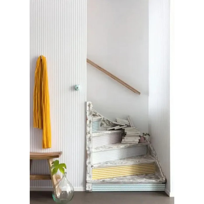 Casadeco|Papier peint rayures fines blanc et gris|Enfants