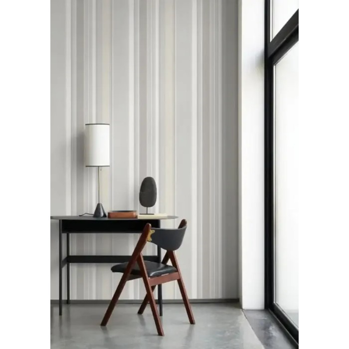 Casadeco|Elegant beige striped wallpaper|Stripes