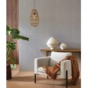 Casadeco|Papier peint style oriental fibre naturelle de bambou grise|Imitation Raphia