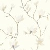 Casadeco|Papel Pintado oriental flores japonesas, magnolias beige|Oriental