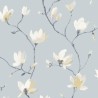 Casadeco|Japanische Blumentapete mit Magnolien im Aquarellstil|Blumen