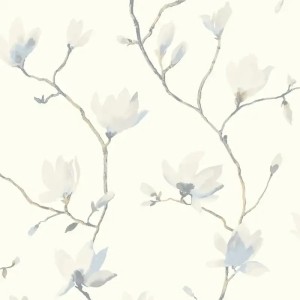 Casadeco|Papier peint floral oriental magnolias japonaises beiges|Oriental