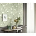 Casadeco|Japanese style floral wallpaper with bluish gray magnolias|Floral